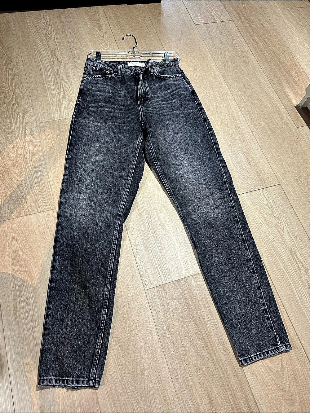 Topshop Mom Jeans Straight Leg Black Jeans US 4